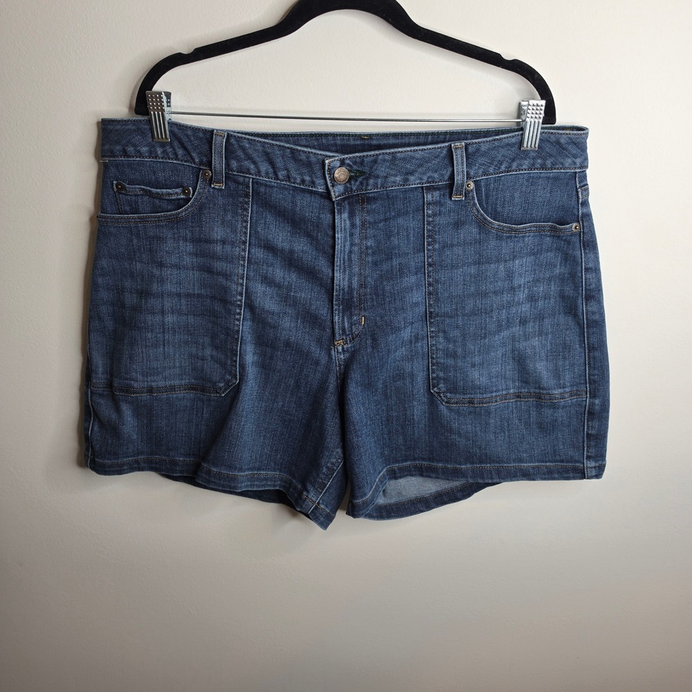 L.L. Bean Denim Jean Shorts Womens 20 Reg Blue
